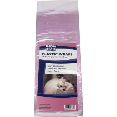 Show Tech Igelitové natáčky holografické červené 100 ks - Plastic Wraps 100 Pcs Hologram Red