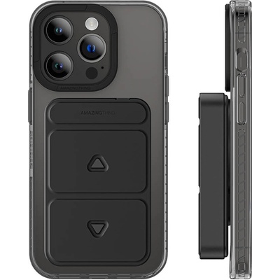 AmazingThing Thunder Pro Magnetic Wireless Power Bank 10000 mAh 22.5W - преносима външна батерия с USB-C порт, USB-A изход, безжично зареждане с MagSafe и вградена поставка (черен)