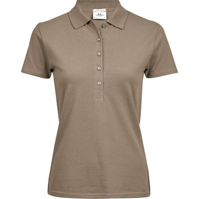 Tee Jays 145 Dámske luxusné elastické polo hnedá kit