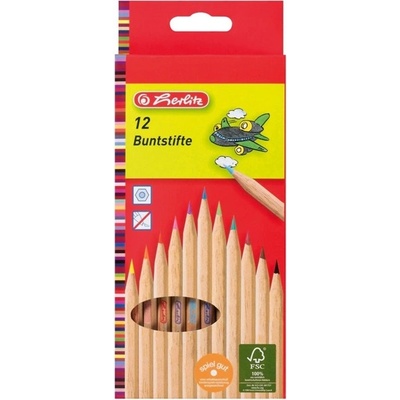 Herlitz Комплект цветни моливи Herlitz от естествено дърво, 12 бр. 08660086 (08660086)