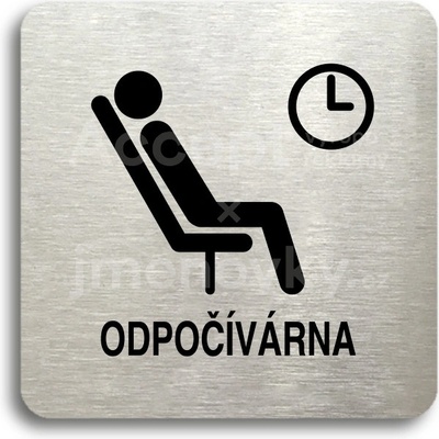 ACCEPT Piktogram odpočívárna III - stříbrná tabulka - černý tisk bez rámečku