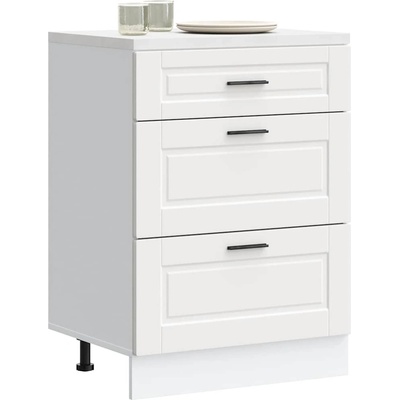 vidaXL Кухненски шкаф "Porto" Бяла инженерна дървесина (854259)