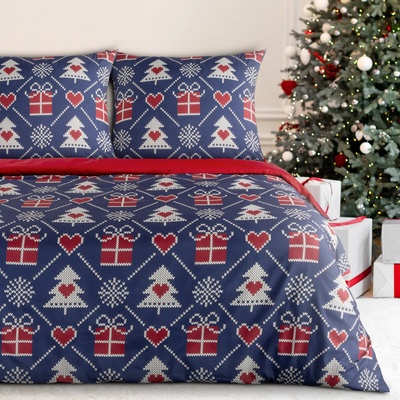 Eurofirany vianočné renforcé obliečky MERRY 160X200 2x70X80