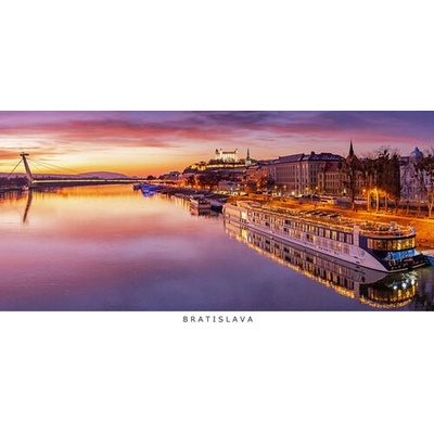 (A6) Pohľadnica panoráma Bratislava e06 (loď na Dunaji)