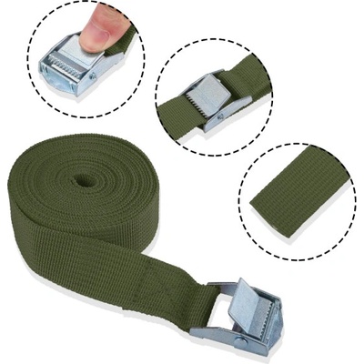 Upínací popruh s kovovou sponou TXR 25mm army zelený