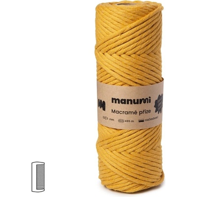 Manumi Macramé příze stáčená 5mm hořčicová - 1 ks