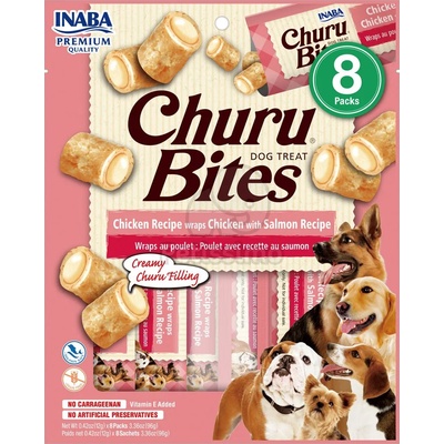 Inaba Foods Dog Churu Bites - пилешко със сьомга 8 x 12 г