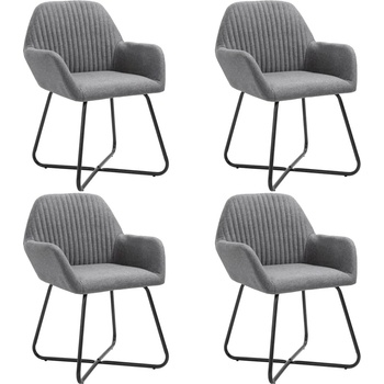 Image 1 of vidaXL Трапезни столове, 4 бр, тъмносиви, текстил (277096)