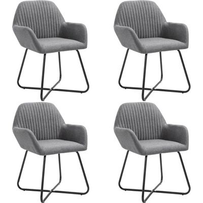vidaXL Трапезни столове, 4 бр, тъмносиви, текстил (277096)