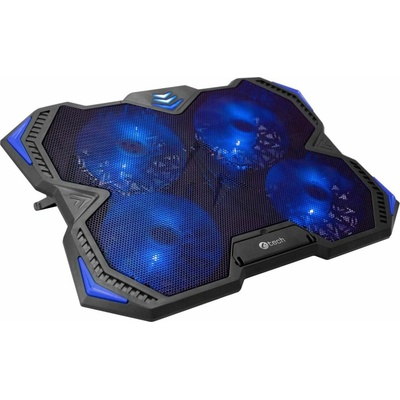 C-TECH chladící podložka pod NTB Zefyros (GCP-01B), casual gaming, 17,3", modré podsvícení, regulace otáček
