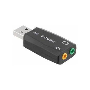 T'nB Звукова карта TNB, USB 2.0 към двоен 3.5 mm жак, 3D 5.1, Черна, 2055180047