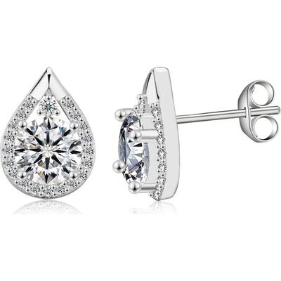 Olivie Strieborné náušnice KVAPKA MOISSANITE 9741