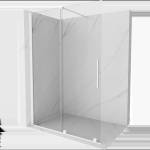 Mexen Velar Плъзгаща се душ кабина Walk-in 130 x 200 см, прозрачна 8 мм, бяла (871-130-000-03-20)