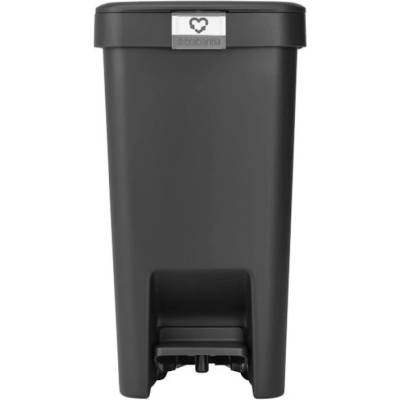 Brabantia Кош за боклук с педал Brabantia StepUp 1008476, 10 л, Екологични материали, Голям отвор, Тъмносив (1008476)
