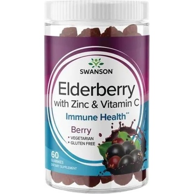 Swanson Elderberry with Zinc & Vitamin C, 60 дъвчащи таблетки, Swanson