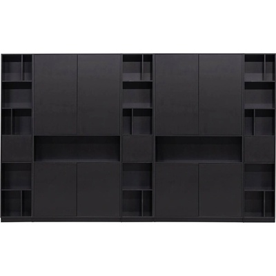 Čierna modulárna knižnica z borovicového dreva 340x210 cm Finca – WOOOD