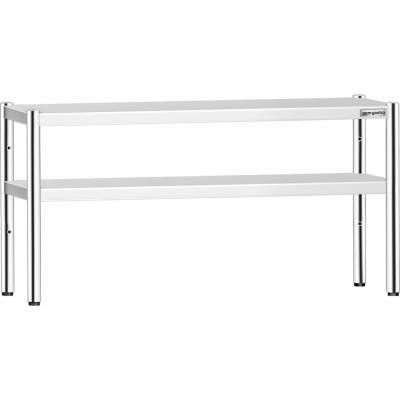 G.Gastro Nástavný regál nerezový - se 2 policemi - 1600x370 mm - výškově nastavitelné - D9778101