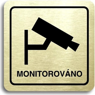 Accept Piktogram „monitorované“ (80 × 80 mm) (zlatá tabuľka – čierna tlač)