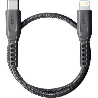 Uniq Кабел Uniq Flex UNIQ-FLEX030(CTMFI)-GREY, от USB C(м) към Lightning(м), 0.3m, 18W, сив (UNIQ-FLEX030(CTMFI)-GREY)
