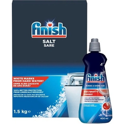 Finish Soľ do umývačky 1,5 kg + Regular leštidlo 400 ml