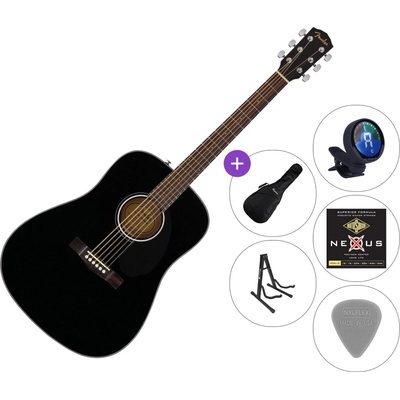 Fender CD-60S WN SET 2 Black Акустична китара