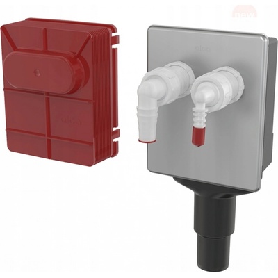 Alcadrain APS6 pračkový sifon podomítkový pro 2 spotřebiče, nerez APS6 – Sleviste.cz