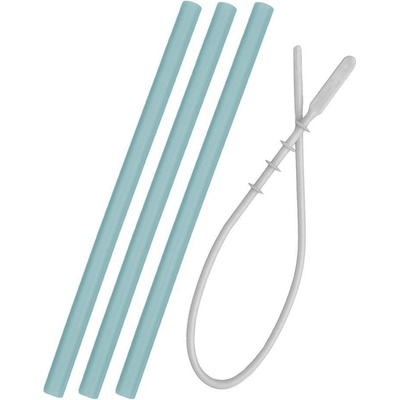 Minikoioi Slamka silikónová 3 ks s kefkou Aqua Green