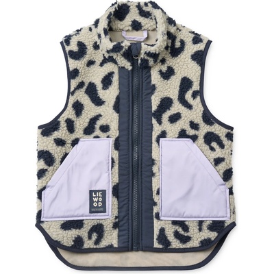 LIEWOOD Детски поларен елек LIEWOOD Kid's Noam Pile Vest Fleece vest - Mega Leo / Mist Mix - размер 122 (EU) (703-7293-0118)