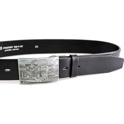 Penny Belts Pánský kožený opasek 2124-60 černý Kamion