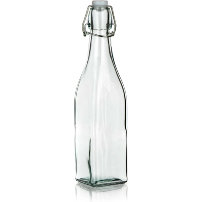 M.A.T. láhev s pákovým uzávěrem hranatá skleněná 500 ml – Zboží Dáma