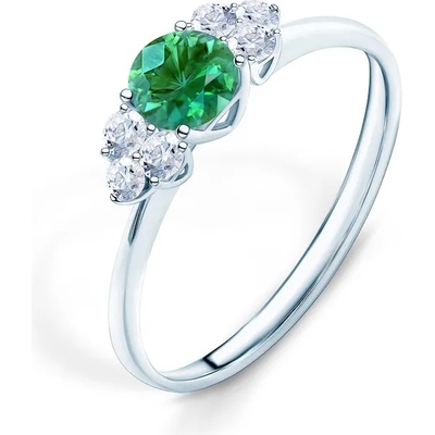 SAVICKI Годежен пръстен Fairytale: бяло злато, смарагд