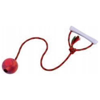 SUM-PLAST Hračka pes Lopta aport. špirál. na šnúrke Vanila. 7 cm