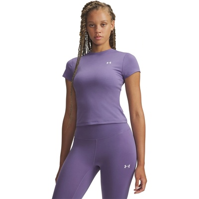 Under Armour Дамска фланелка с къс ръкав Under Armour Womens Motion Short Sleeve Performance Gym Top - Purple/White