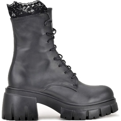 Tinti Shoes Дамски боти с дантела Savina black