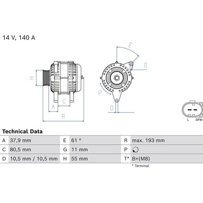 Alternátor BOSCH 0 986 086 050
