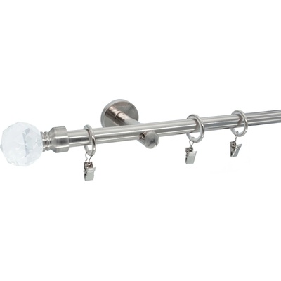 KovovégarnýžeCZ Globe modern 19 mm Jednořadá Kroužky s žabkou nerez 180 cm