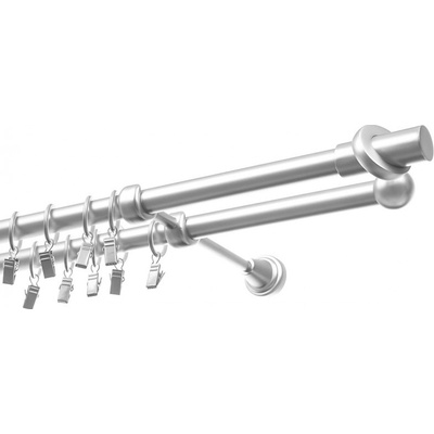 Garol Kovová garnýž exclusive satyna Orbita dvouřadá 19mm komplet 120 cm