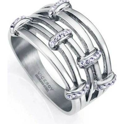 Viceroy ocelový prsten s křišťály Chic 75367A