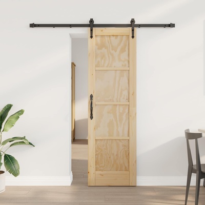 vidaXL Преплъзваща се врата ORKDAL 61 x 198, 5 см Естествено и черно (3445557)