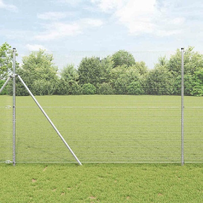 vidaXL Plotový sloupek. Stříbrná 25 x 1,6 m (16 x 16 mm síť) Ocel