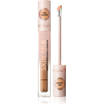 Revolution Beauty Skin Silk Under Eye Brightener & Concealer озаряващ коректор цвят Tan Golden 4ml