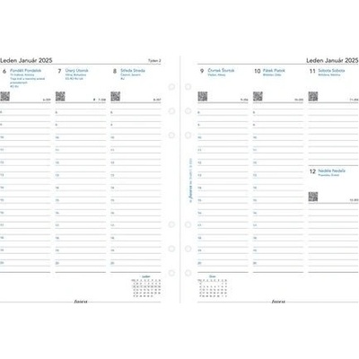 Filofax, Kalendář 2025 A5, týden / 2 strany, linky, ČJ+SJ – Zbozi.Blesk.cz