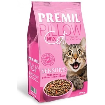 PREMIL Pillow Mix Cat Sensitive - суха храна за възрастни котки с чувствително храносмилане, с пилешко месо - 10 кг - Сърбия