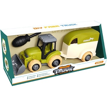 Ocie Игрален комплект Ocie - Farm Truck, Сглобяем трактор с ремарке и кон (OTB0584110)