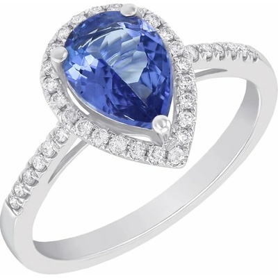 Eppi Zlatý tanzanitový zásnubný prsteň s diamantmi Nergala R30999