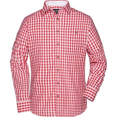 Daiber popelínová kostkovaná košile tradiční styl JN 638 red/white