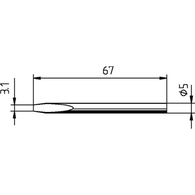 Ersa 0032KD spájkovací hrot dlátová forma, rovná Veľkosť hrotov 3.10 mm Dĺžka hrotov 78 mm Obsah 1 ks
