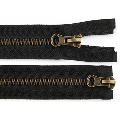 Zip staromosazný No 5 dělitelný 2 jezdce / dvoucestný 70 cm - černá