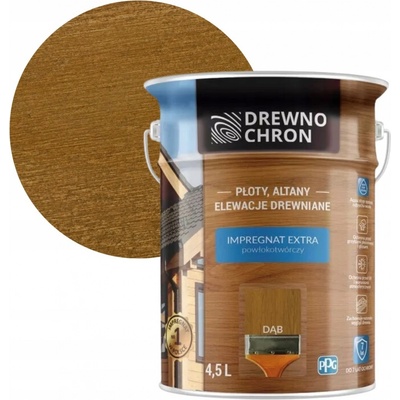 Lazura na dřevo Extra Drewnochron na dřevěné ploty, altány - ODSTÍN DUB 4,5L