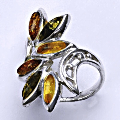 Čištín Stříbrný s přírodními jantary jantar 6,30 g 4134 4134